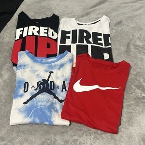 🔥4 -Nike Kids Red Dri-FIT Shirts 🔥